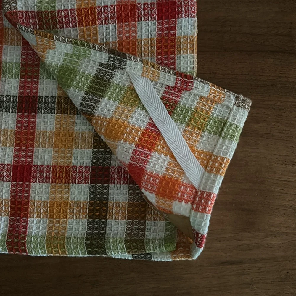 Fall waffle kitchen towel